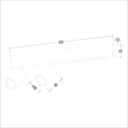 LED Reflektor MAGNET LED/5W/230V + 2xGU10/60W 3000/4000K bela