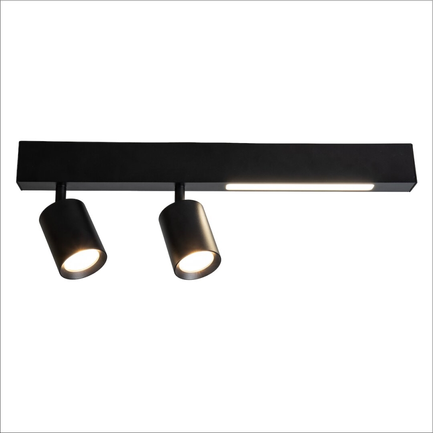 LED Reflektor MAGNET LED/5W/230V + 2xGU10/60W 3000/4000K črna