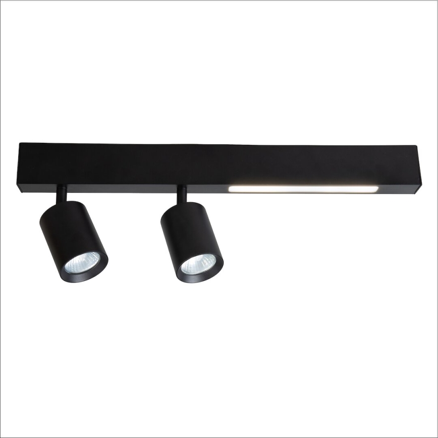 LED Reflektor MAGNET LED/5W/230V + 2xGU10/60W 3000/4000K črna