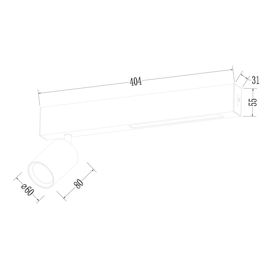 LED Reflektor MAGNET LED/5W/230V + 2xGU10/60W 3000/4000K črna