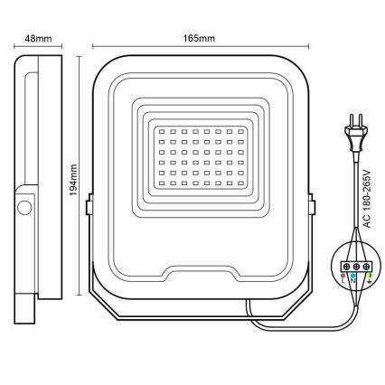 LED Reflektor PROFI LED/30W/180-265V 5000K IP65