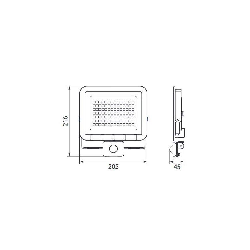 LED Reflektor s senzorjem ALUM 1xLED/50W/230V IP44 4000K