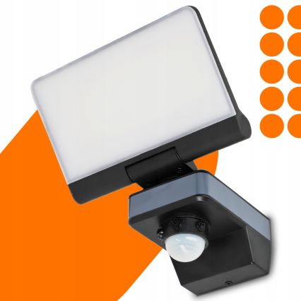 LED reflektor s senzorjem gibanja in senzorjem za temo LED/44W/230V 4200K IP54 črna