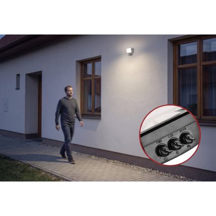 LED reflektor s senzorjem gibanja in senzorjem somraka TAMBO EVO LED/20W/230V 4000K IP44 črna