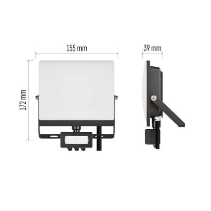 LED reflektor s senzorjem gibanja in mraka TAMBO EVO LED/30W/230V 4000K IP44 črna