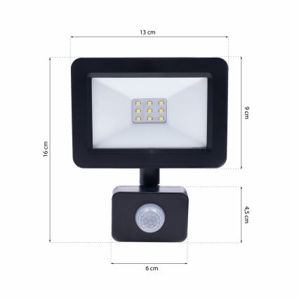 LED Reflektor s senzorjem LED/10W/230V IP65 6000K