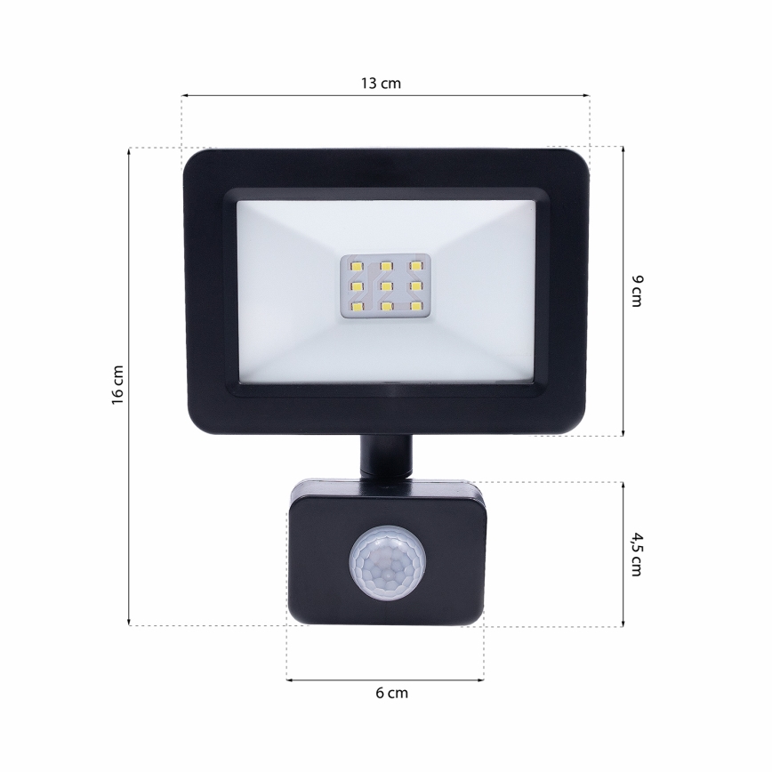 LED Reflektor s senzorjem LED/10W/230V IP65 6000K