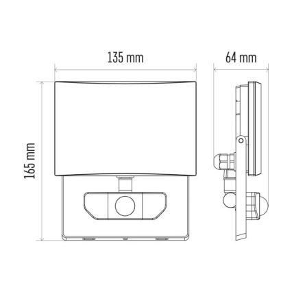 LED Reflektor s senzorjem LED/20W/230V IP54