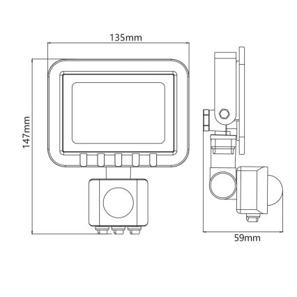 LED Reflektor s senzorjem LED/20W/230V IP65