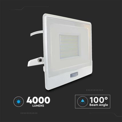 LED Reflektor s senzorjem LED/50W/230V 4000K IP65 bela