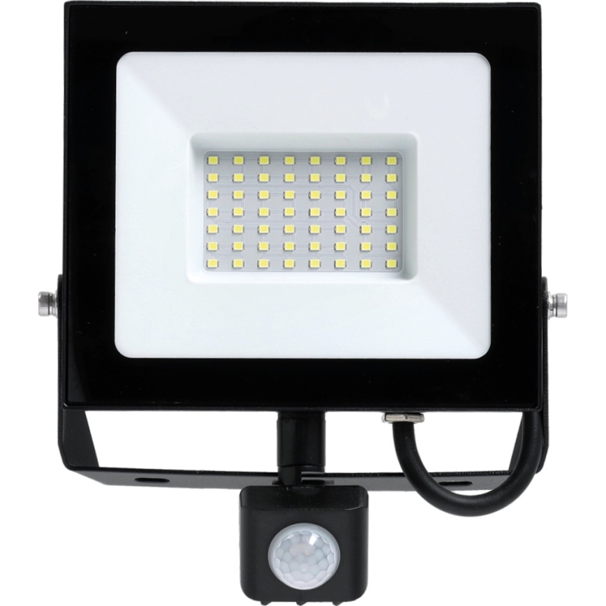 LED Reflektor s senzorjem LED/50W/230V 6500K IP44 črna