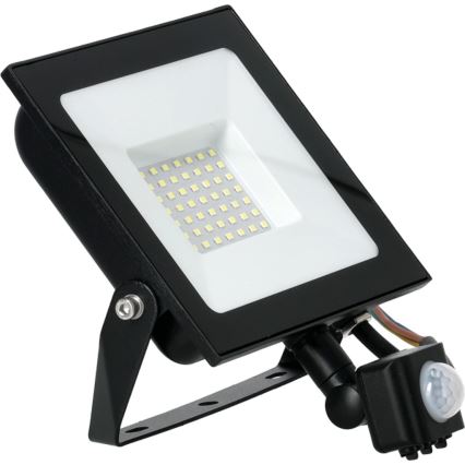 LED Reflektor s senzorjem LED/50W/230V 6500K IP44 črna