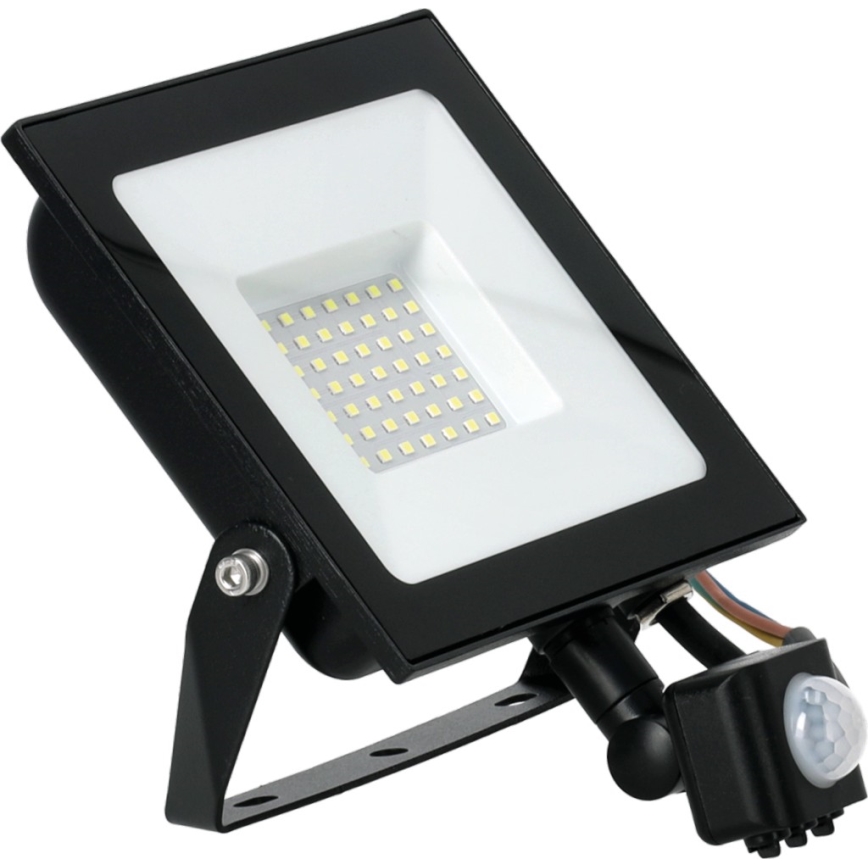LED Reflektor s senzorjem LED/50W/230V 6500K IP44 črna