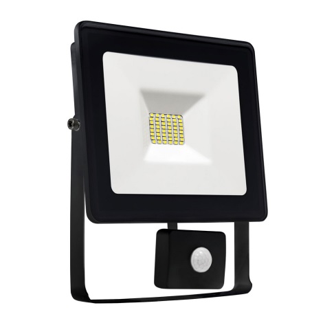 LED Reflektor s senzorjem NOCTIS LUX SMD LED/10W/230V 900lm črna IP44