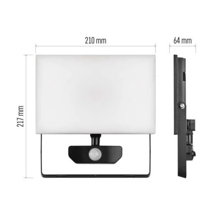 LED Reflektor s senzorjem TAMBO LED/50W/230V 4000K IP54