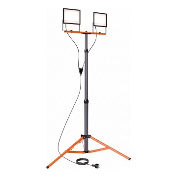 LED reflektor s stojalom 2xLED/100W/230V 4500K IP65 črna/oranžna