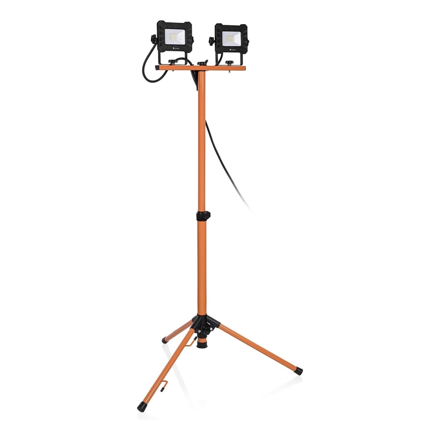 LED reflektor s stojalom 2xLED/10W/230V 4000K IP65 oranžna/črna
