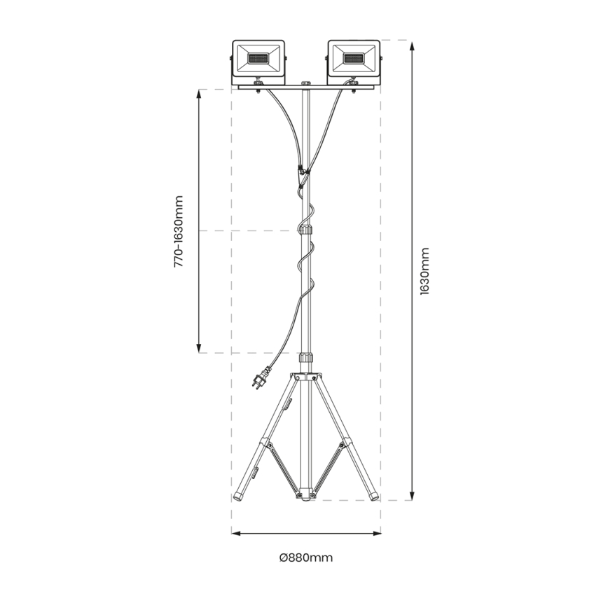 LED Reflektor s stojalom 2xLED/30W/230V 4000K IP44
