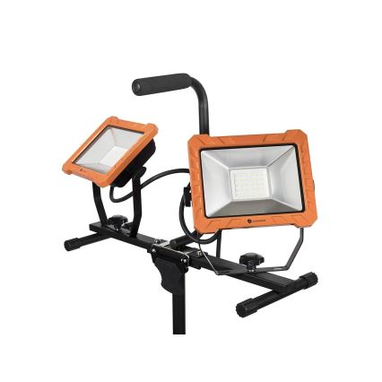 LED reflektor s stojalom 2xLED/30W/230V 4000K IP65 oranžna/črna