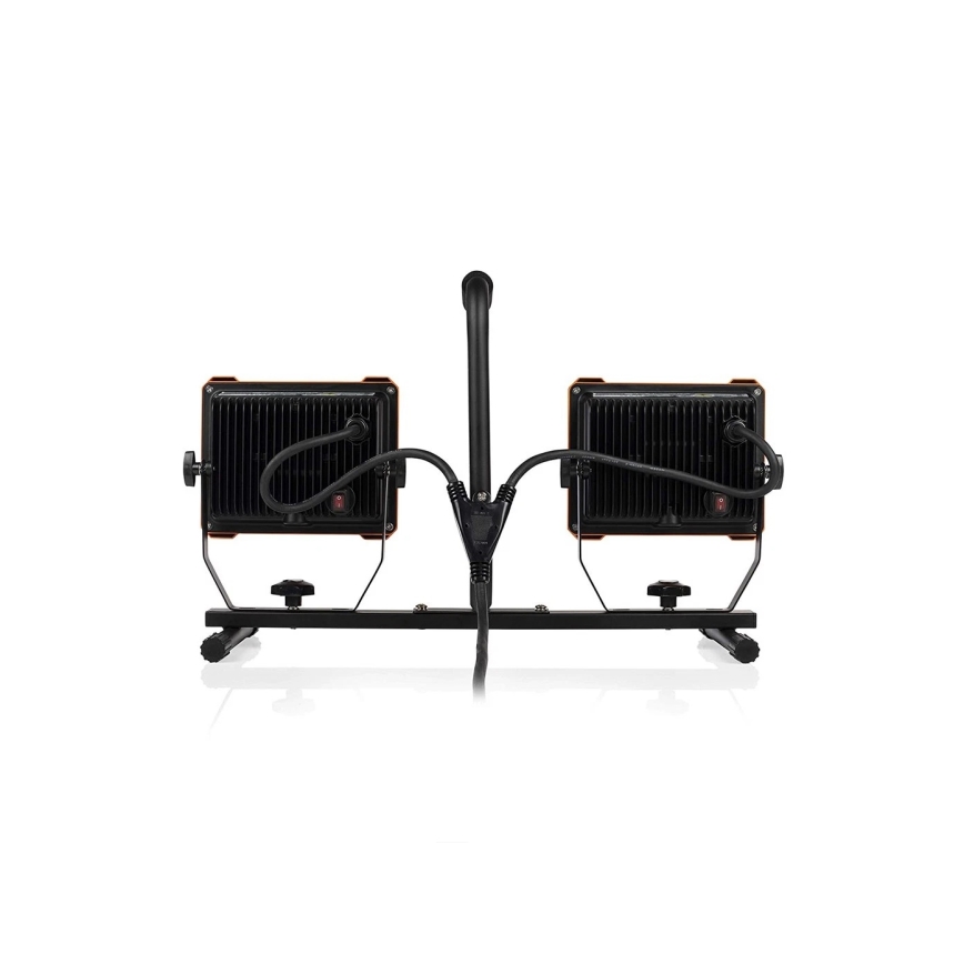 LED reflektor s stojalom 2xLED/30W/230V 4000K IP65 oranžna/črna