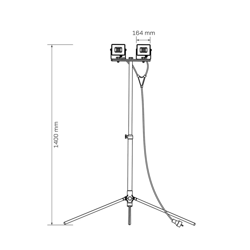LED reflektor s stojalom 2xLED/30W/230V 6500K IP65 rumena