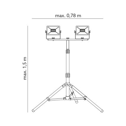 LED Reflektor s stojalom 2xLED/30W/230V IP65