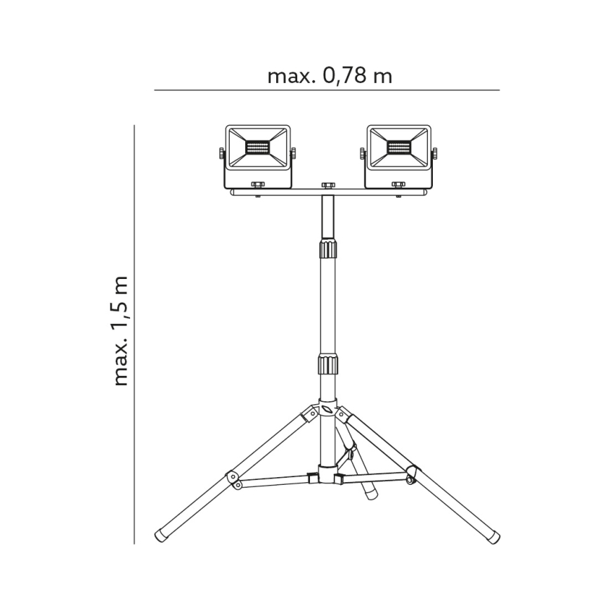 LED Reflektor s stojalom 2xLED/30W/230V IP65