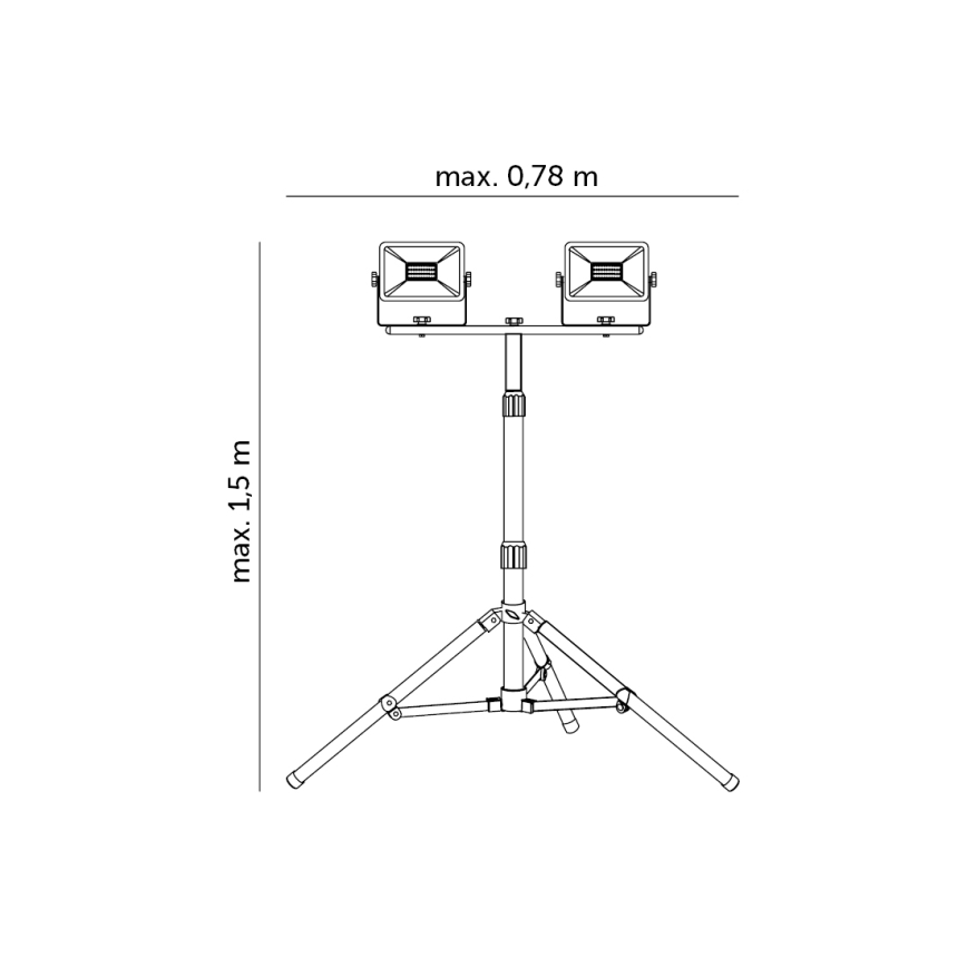 LED Reflektor s stojalom 2xLED/30W/230V IP65