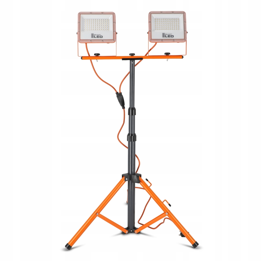 LED reflektor s stojalom 2×LED/50 W/230 V 4500 K IP65 oranžna