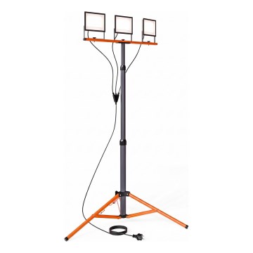 LED reflektor s stojalom 3xLED/50W/230V 4500K IP65 črna/oranžna