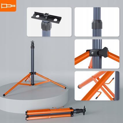 LED reflektor s stojalom 3xLED/50W/230V 4500K IP65 črna/oranžna
