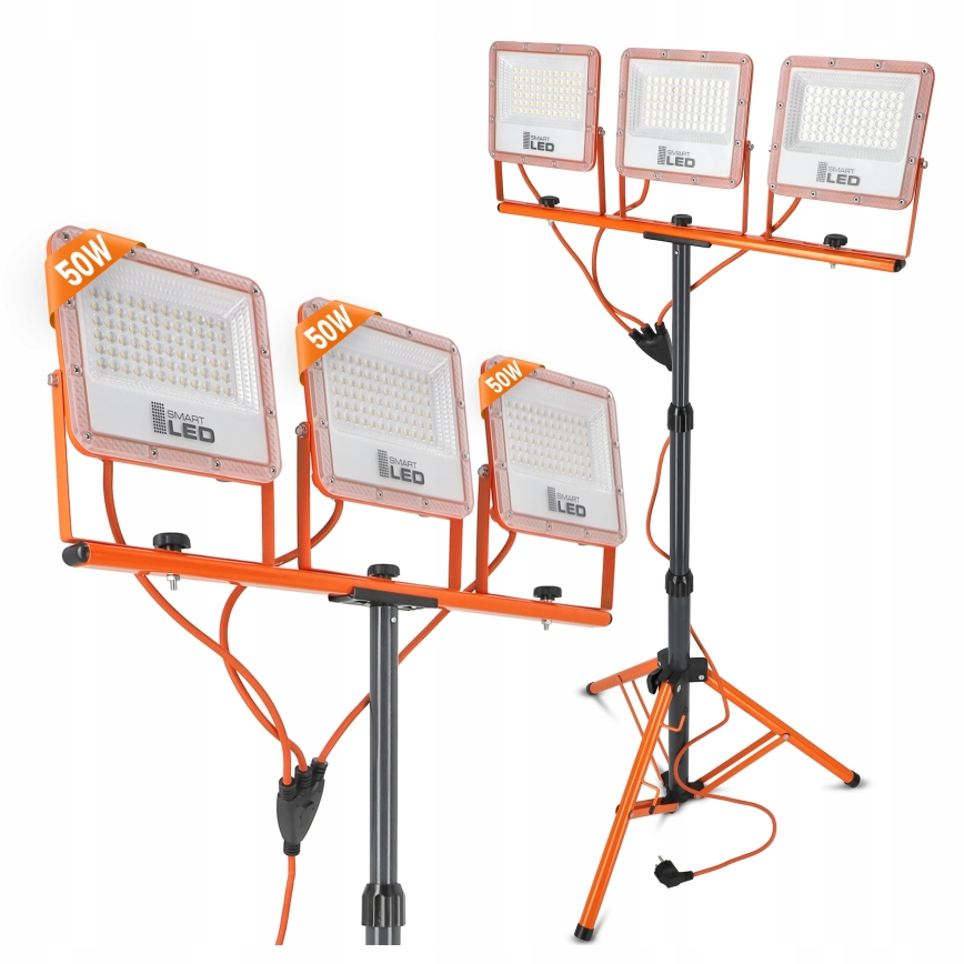 LED reflektor s stojalom 3xLED/50W/230V 4500K IP65 oranžen