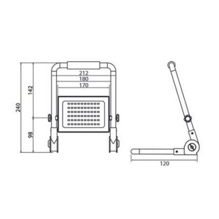 LED Reflektor s stojalom ADVIVE WORK LED/50W/230V IP65