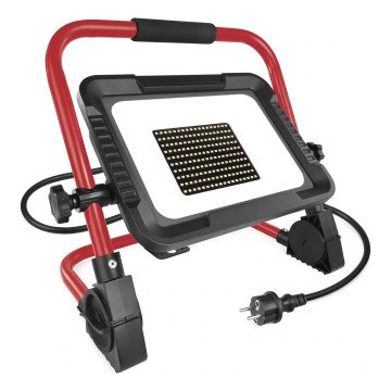 LED reflektor s stojalom ELION LED/100W/230V 4000K IP65 rdeča/črna