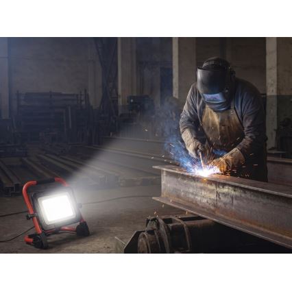 LED reflektor s stojalom ELION LED/100W/230V 4000K IP65 rdeča/črna