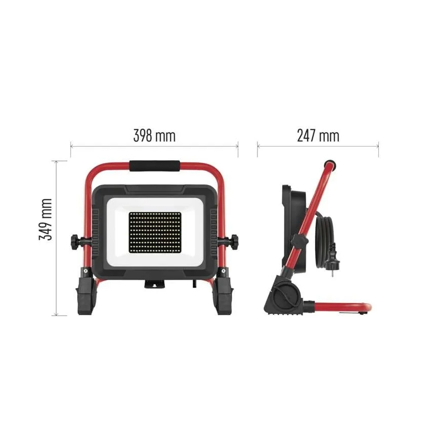 LED reflektor s stojalom ELION LED/100W/230V 4000K IP65 rdeča/črna
