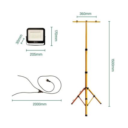 LED Reflektor s stojalom NOCTIS 2xLED/50W/230V 4000K IP65