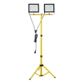 LED Reflektor s stojalom TIGRA 2xLED/100W/230V 4000K IP54 črna/rumena