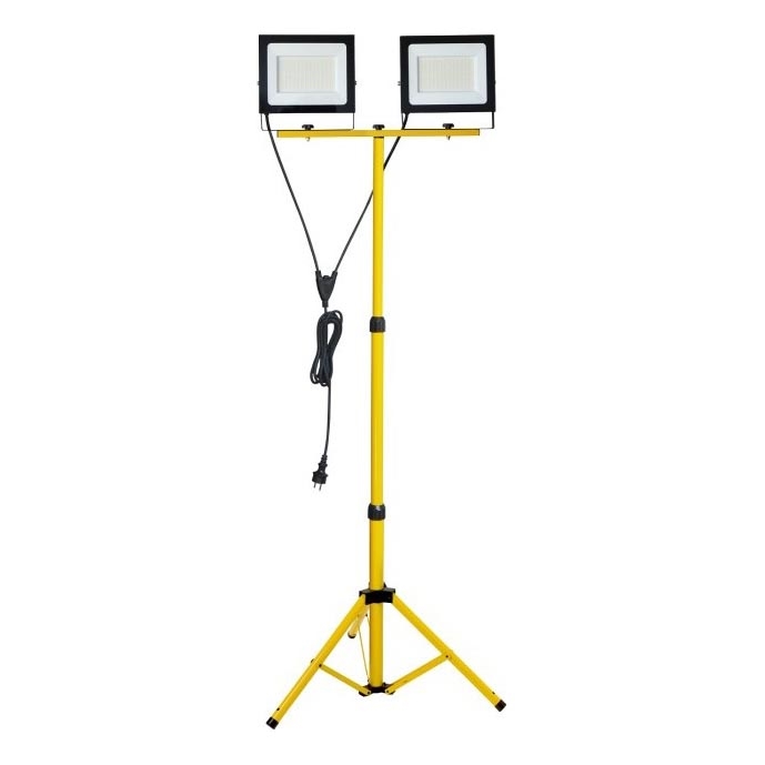 LED Reflektor s stojalom TIGRA 2xLED/100W/230V 4000K IP54 črna/rumena
