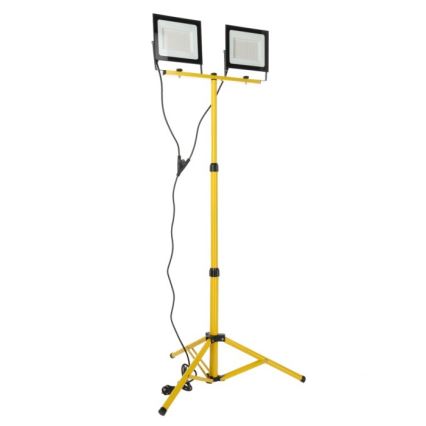 LED Reflektor s stojalom TIGRA 2xLED/100W/230V 4000K IP54 črna/rumena