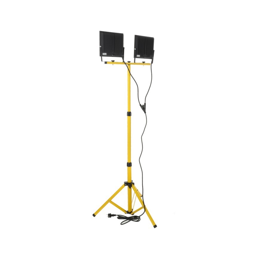 LED Reflektor s stojalom TIGRA 2xLED/100W/230V 4000K IP54 črna/rumena