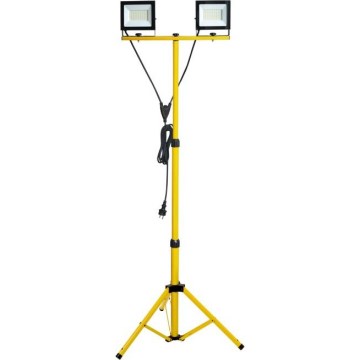 LED Reflektor s stojalom TIGRA 2xLED/50W/230V 4000K IP54 črna/rumena