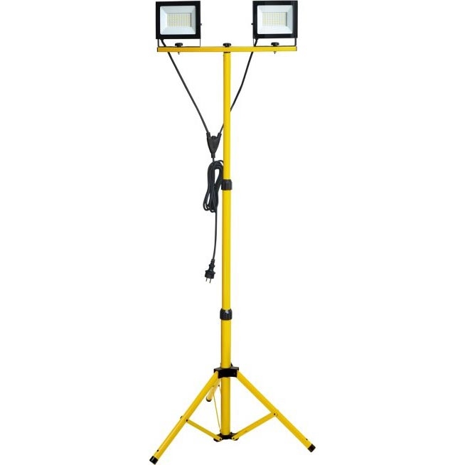 LED Reflektor s stojalom TIGRA 2xLED/50W/230V 4000K IP54 črna/rumena