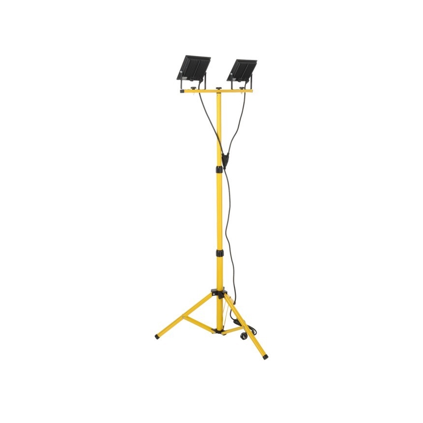 LED Reflektor s stojalom TIGRA 2xLED/50W/230V 4000K IP54 črna/rumena