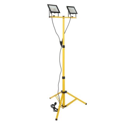 LED Reflektor s stojalom TIGRA 2xLED/50W/230V 4000K IP54 črna/rumena