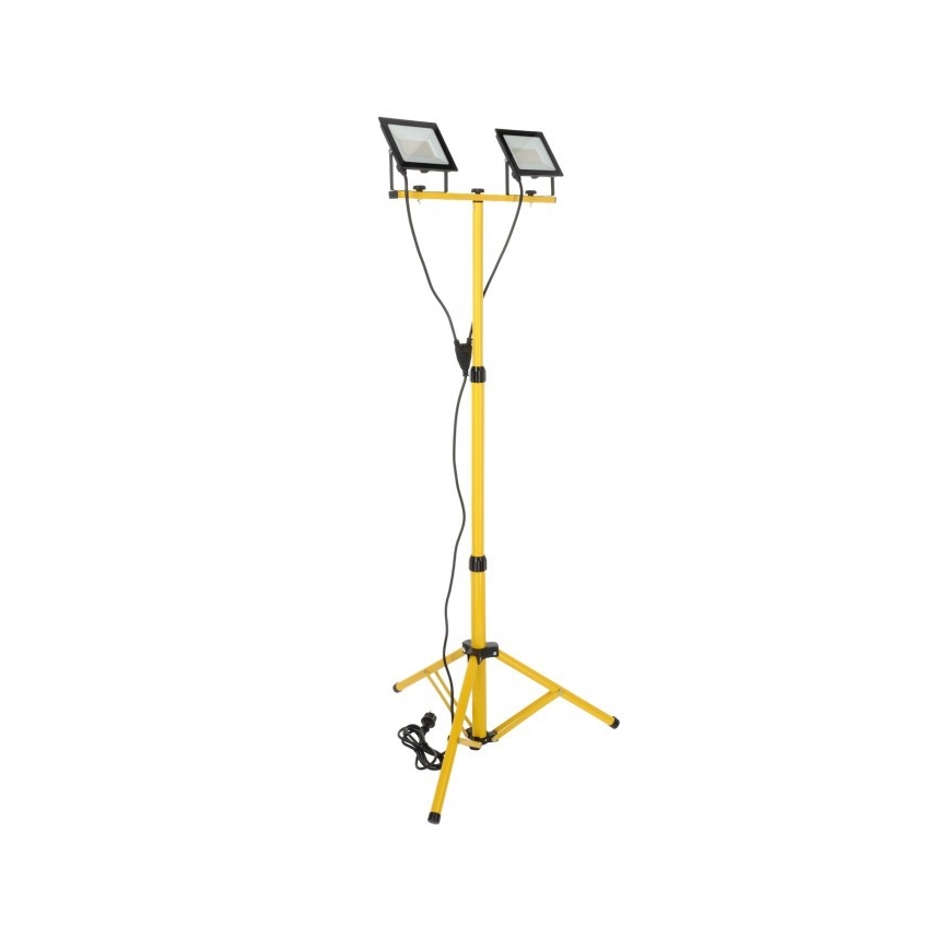 LED Reflektor s stojalom TIGRA 2xLED/50W/230V 4000K IP54 črna/rumena