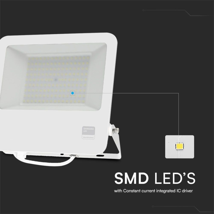LED Reflektor SAMSUNG CHIP LED/100W/230V 6400K IP65 bela