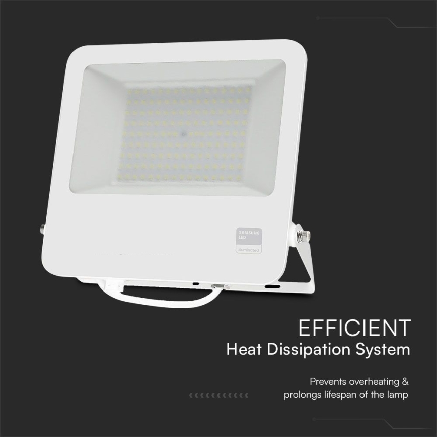 LED Reflektor SAMSUNG CHIP LED/100W/230V 6400K IP65 bela