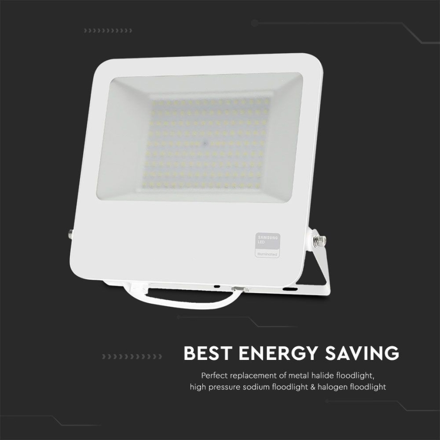 LED Reflektor SAMSUNG CHIP LED/100W/230V 6400K IP65 bela