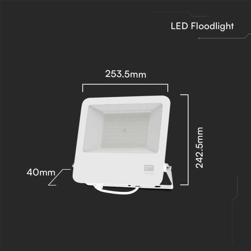 LED Reflektor SAMSUNG CHIP LED/100W/230V 6400K IP65 bela